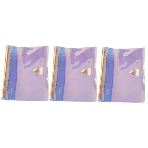 STOBOK 3 Pcs PVC Notebook Case Binder Notebook Cover Transparent Notebook Cover Notebook Cover Case Clear Notebook Cover Notebook Cover Protector Six Holes Notebook Cover Ring Loose Leaf