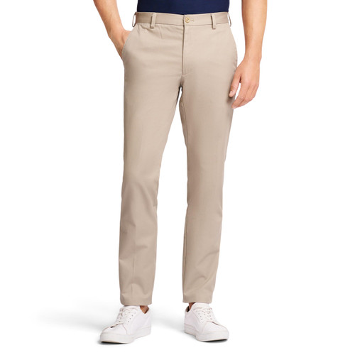 IZOD Men's American Chino Flat-Front Slim-Fit Pants, Khaki, 36W x 32L