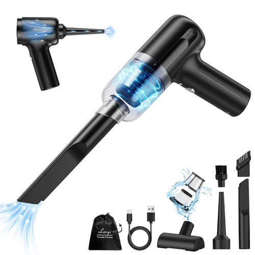 Lovyi Mini Car Vacuum Cleaner, Handheld Vacuum Cordless,2 in 1 Rechargeable Vacuum Cleaner & Blower,Small Car Vacuum with 6000Pa Suction Power,Dust Buster,Portable Hoover Vacuum for Car Home