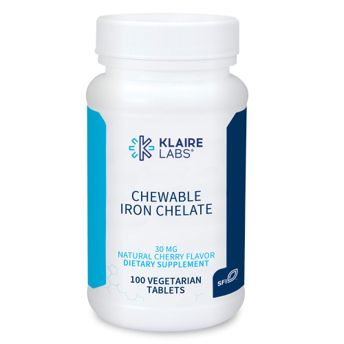 Klaire Labs Chewable Iron Chelate - 30 Milligrams Elemental Iron, Easy on The Stomach & Hypoallergenic, Natural Cherry Flavor (100 Tablets) Klaire Labs Chewable Iron Chelate - 30 Milligrams Elemental Iron, Easy on The Stomach & Hypoallergenic, Natural Cherry Flavor (100 Tablets)
