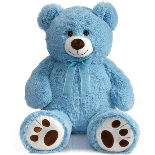 HollyHOME Teddy Bear Stuffed Animal Plush Giant Teddy Bears with Footprints Big Bear 36 inch Blue HollyHOME Teddy Bear Stuffed Animal Plush Giant Teddy Bears with Footprints Big Bear 36 inch Blue