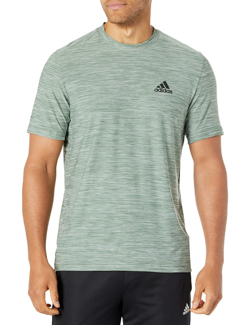adidas Men's Aeroready Designed 2 Move Sport Stretch Tee, Green Oxide/White, Medium
