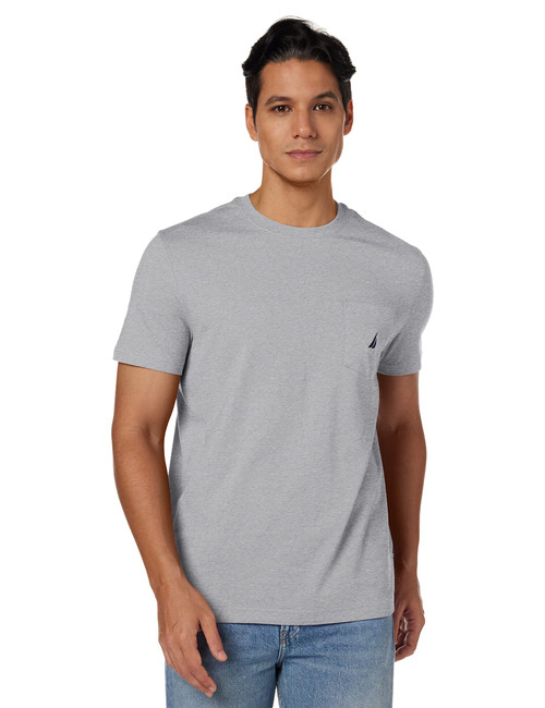 Nautica Men's Big & Tall Solid Crew Neck Short-Sleeve Pocket T-Shirt, Grey Heather, 4XLT Tall Nautica Men's Big & Tall Solid Crew Neck Short-Sleeve Pocket T-Shirt, Grey Heather, 4XLT Tall