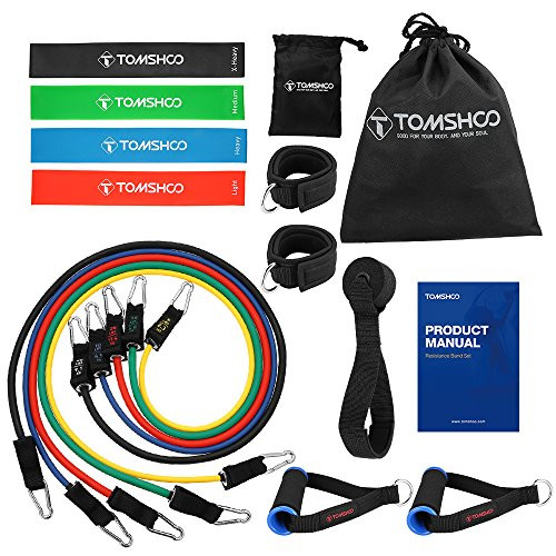 TOMSHOO Pull up Assist Bands, Strength Heavy Duty Pull Up Assist and Powerlifting Stretch Bands and Resistance Bands for Resistance Training, Fitness Exercise (17PC Resistance Bands Set)