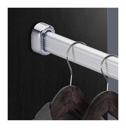Closet Rods For Hanging Clothes, Silver Metal Wardrobe Rail/Wall Mount Cabinets Tube Pole With End Sockets & Screws For Bedroom/Laundry Room/Bathroom (Color : Silver, Size : 19inch/48.3cm)