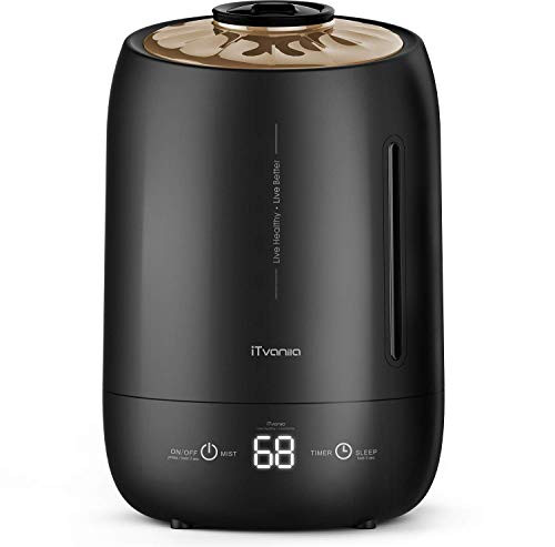 iTvanila Cool Mist Humidifier, 5L Humidifiers for Bedroom Whisper Quite Ultrasonic Humidifier for Babies with 12H Timer Setting, Auto Shut-Off