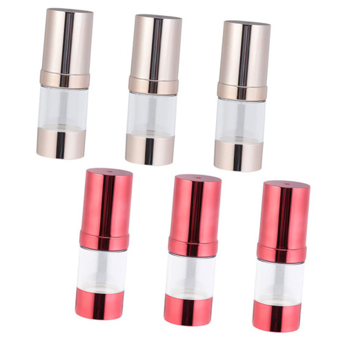 FOMIYES 18 Pcs Lotion Press Bottle Red Shampoo Liquid Makeup Airless Pump Bottles Clear Shampoo Lotion Bottle Cosmetics Dispenser Plastic Travel Empty Bottle Squeeze Bottle