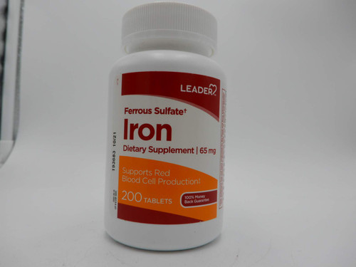 LEADER Ferrous Sulfate 65mg Tablets 200ct (Pack of 4) LEADER Ferrous Sulfate 65mg Tablets 200ct (Pack of 4)