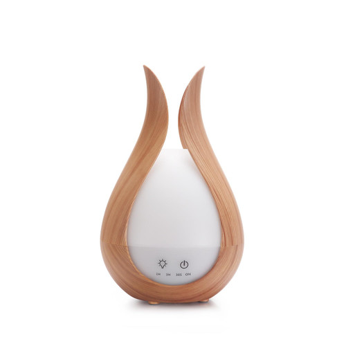 200 ml Air Humidifier,7 Color LED Night Light Wood Grain Humidifier Silent Aromatherapy Diffuser Humidifier with Remote Control for Home Office(US Plug)