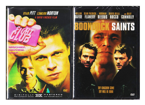 Boondock Saints & Fight Club DVD Crazy Action Bundle Double feature Set