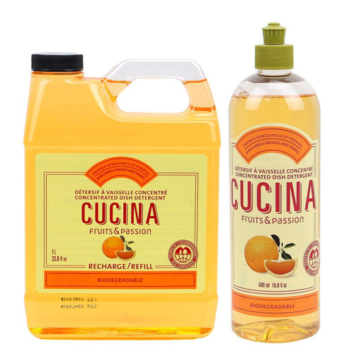 Fruits and Passion Cucina Daily Liquid Dish Detergent Refill Duo Set (Sanguinelli Orange and Fennel)