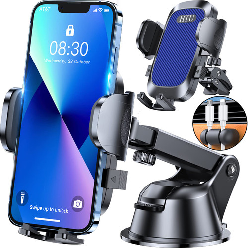 ???? ???????? Cell Phone Holder for Car?Powerful Suction Cup Never Fall? Universal Car Phone Holder Mount for Dashboard Windshield Air Vent Long Arm Cell Phone Car Mount,Sapphire Blue