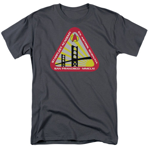 A&E Designs Star Trek Starfleet Academy Adult Charcoal Gray T-Shirt Tee Shirt, 3XL