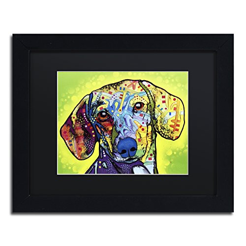 Dachshund by Dean Russo, Black Matte, Black Frame 11x14-Inch