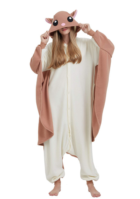 DELEY Unisex Flying Squirrel Onesie Adult, Halloween Cosplay Costume Animal Pajamas Homewear Sleepwear Jumpsuit DELEY Unisex Flying Squirrel Onesie Adult, Halloween Cosplay Costume Animal Pajamas Homewear Sleepwear Jumpsuit