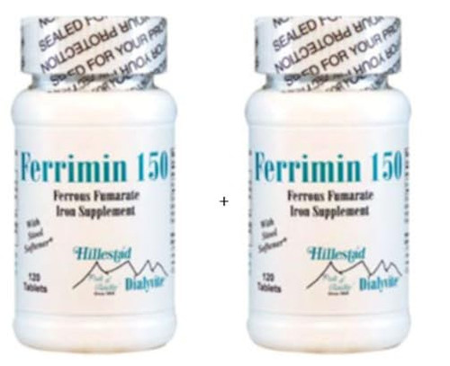 Dialyvite: Ferrimin 150 - Ferrous Fumarate Iron Supplement - 120 Tablets (2) Dialyvite: Ferrimin 150 - Ferrous Fumarate Iron Supplement - 120 Tablets (2)