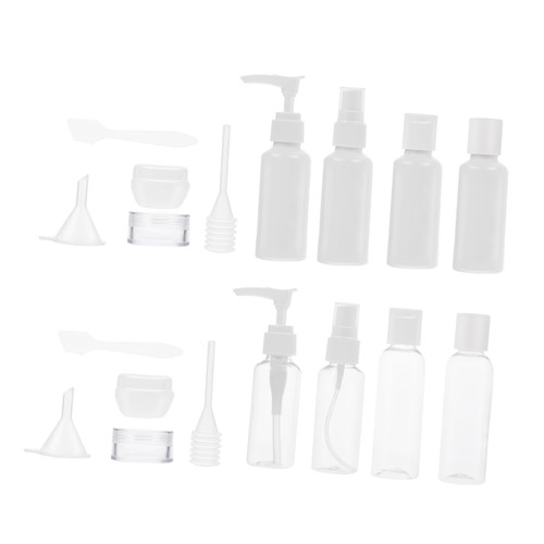 NOLITOY 8 Sets 12pcs Bottle Set Travel Size Toiletries Clear Bottles for Travel Bottles Kit Squeeze Bottle Travel Containers Travel Toiletry Bottles Mini Spatula Lotion Bottle Cosmetic