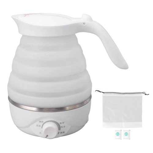 Travel Electric Kettle, 700ML Collapsible Small Electric Kettle, Portable Kettle with Temperature Control, Multifunctional Mini Kettle for Boiling Water, Hot Water Kettle (US Plug 110V)