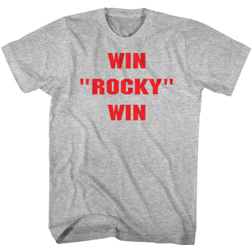 Rocky T-Shirt Win Rocky Win Gray Heather Tee, 5XL