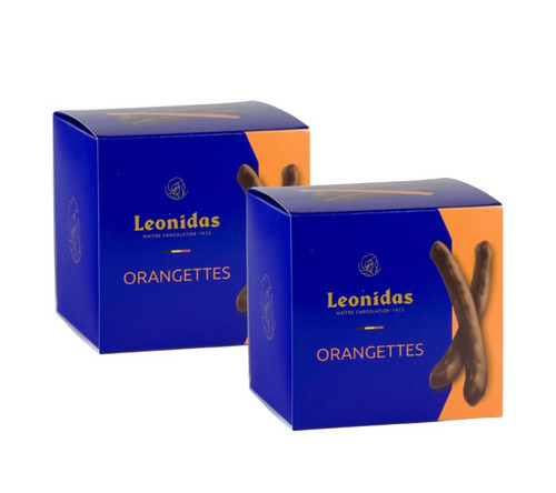 Leonidas Belgian Chocolate | Dark Chocolate Candied Orange Peel | 2 x 5.29 oz Boxes