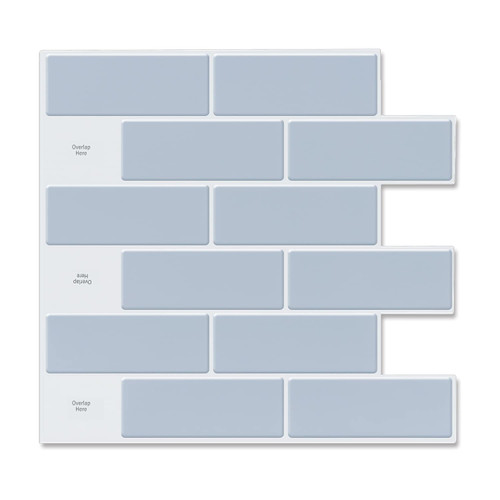 STICKGOO 10-Sheet Peel and Stick Subway Tile Backsplash, 13"x 12" Kitchen Backsplash Peel and Stick Tiles (Light Blue)