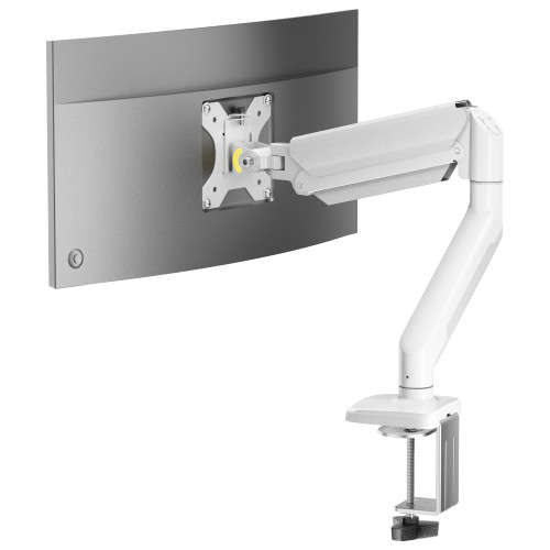 Curved Gaming Monitor Desk-Mount - Swivel Tilt Rotation Height Adjustable Ultrawide Monitor Mount White