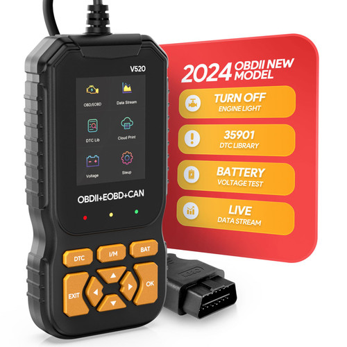 LOUVEROLA 2024 Upgraded OBD2 Scanner Diagnostic Tool Enhanced Auto Check Engine with OBDII/EOBD Car Diagnostic Scan, Cloud Data Print, for All OBDII Compliant Vehicles After 1996