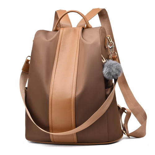 PINCNEL Women Backpack Purse Waterproof Nylon Anti-theft Rucksack Lightweight Shoulder Bag(Brown Large1)