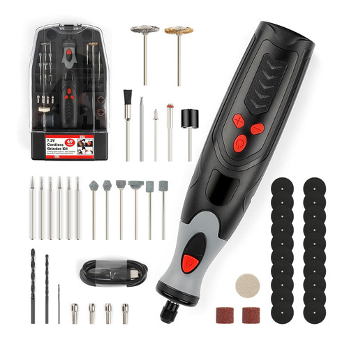 7.2V Cordless Rotary Tool Kit,Power Rotary Tools 5000-18000 RPM Variable Speed, 5-Speed for Grinding,49 Rotary Tool Accessories, Power Rotary Tools for Engraving, Sanding, Polishing, Cutting, Carving