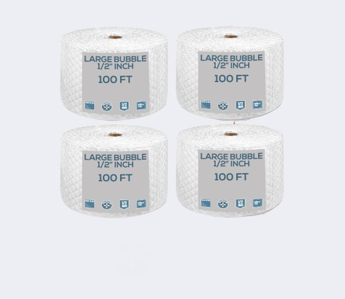 Bubble Cushioning Wrap 400 ft x 12"- Perforated Every 12"- 1/2" Large Bubble