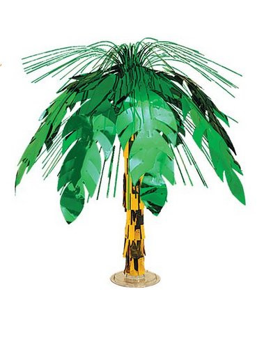 (Pack of 6) Green Palm Tree Cascade Centerpiece, 18 inch