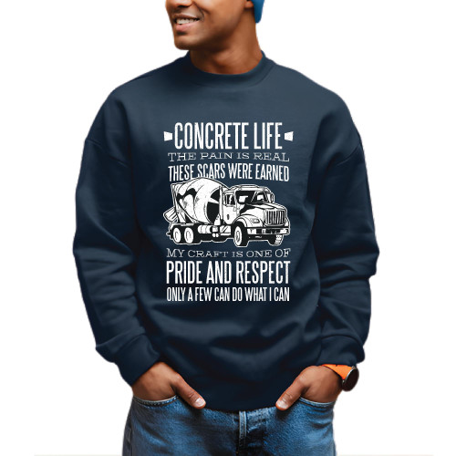 Concrete Mixer Truck Gift For Construction Workers Painters and DIYers Navy Black Muticolor Unisex Sweatshirt
