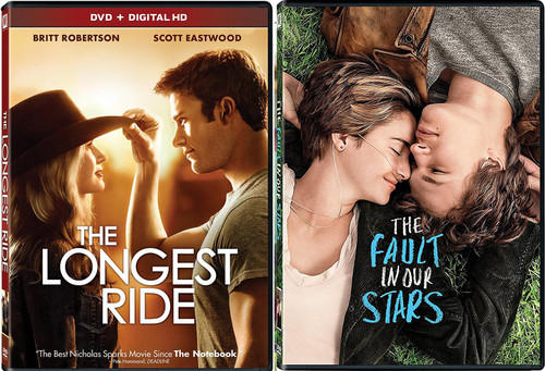 The Longest Ride + Fault in Our Stars Romance Movie DVD Set Double Love Twice as Much