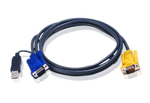 ATEN PS/2 to USB Intelligent KVM Cable - SPHD15M to VGA & USB A 2L5203UP, 10 Feet ATEN PS/2 to USB Intelligent KVM Cable - SPHD15M to VGA & USB A 2L5203UP, 10 Feet