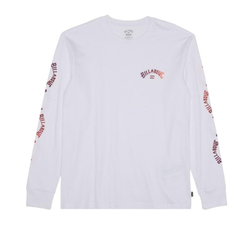 Billabong Men's Classic Long Sleeve Graphic Logo Tee, Snaking Arches White
