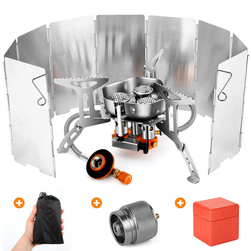Odoland 6800W Windproof Camp Stove Camping Gas Stove with Windscreen, Fuel Canister Adapter, Piezo Ignition, Carry Case, Portable Collapsible Stove Burner for Outdoor Backpacking Hiking and Picnic Odoland 6800W Windproof Camp Stove Camping Gas Stove with Windscreen, Fuel Canister Adapter, Piezo Ignition, Carry Case, Portable Collapsible Stove Burner for Outdoor Backpacking Hiking and Picnic