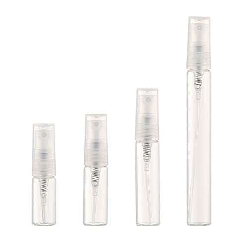 100Pcs 3ml 5ml 7ml 10ml Portable Mini Refillable Clear Glass Empty Sample Perfume Bottles Cosmetic Atomizers Spray Bottle Container for Travel Party Must Makeup Tools (3ML)