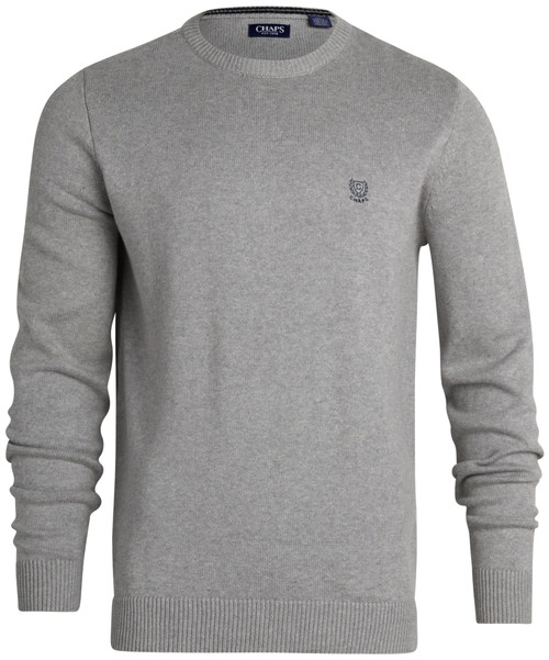 Chaps Men's Sweater - Heavyweight Classic Fit Cotton Crewneck Pullover Sweater for Men (S-2XL), Size Large, Grey Heather