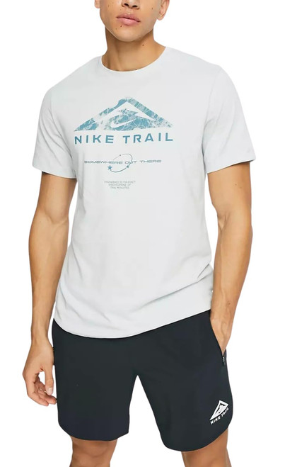 Nike Men's Dri-FIT Trail Running T-Shirt (US, Alpha, XX-Large, Regular, Regular, Light Blue)