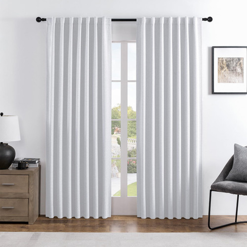 Joydeco 100% Blackout Curtains 84 Inch Length 2 Panels Set, Thermal Insulated Long Curtains& Drapes 2 Burg, Room Darkening Curtains for Bedroom Living Room Window (Greyish White, W52 x L84 Inch) Joydeco 100% Blackout Curtains 84 Inch Length 2 Panels Set, Thermal Insulated Long Curtains& Drapes 2 Burg, Room Darkening Curtains for Bedroom Living Room Window (Greyish White, W52 x L84 Inch)