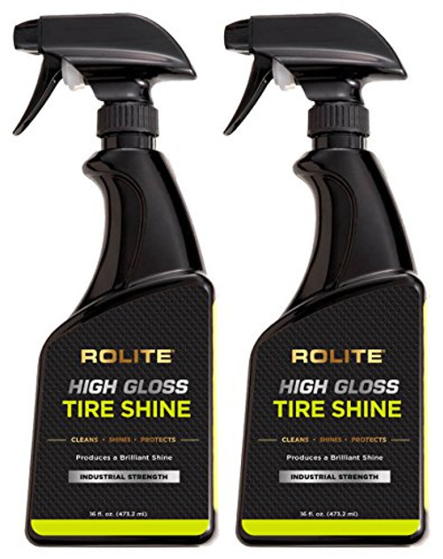 Rolite High Gloss Tire Shine (16 fl. oz.) for The Deep, Black Wet Look. Tire Dressing That Keeps The Tires Black Longer 2 Pack Rolite High Gloss Tire Shine (16 fl. oz.) for The Deep, Black Wet Look. Tire Dressing That Keeps The Tires Black Longer 2 Pack