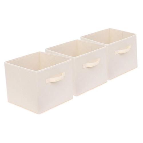 Holibanna 3pcs Fabric Storage Cube Cosmetic Containers Decorative Storage Bins Clothing Storage Bins Cream Container Collapsible Storage Bin Storage Box Wardrobe Non-woven Fabric