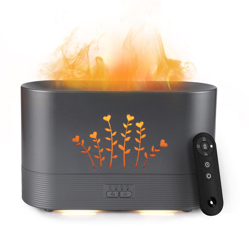 Depulat Flame Aromatherapy Diffuser - 300ml Air Humidifier with Remote Control,Flame Light Aroma Humidifier Automatic Shut-Off for Home,Office,Spa,(Dark Sky Gray)