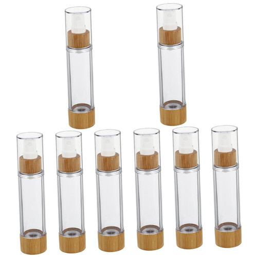 balacoo 8 pcs bamboo spray bottle glass spray bottles glass hand soap dispenser mini perfume bottle clear container vacuum container glass containers liquid lotion pump bottle travel abs