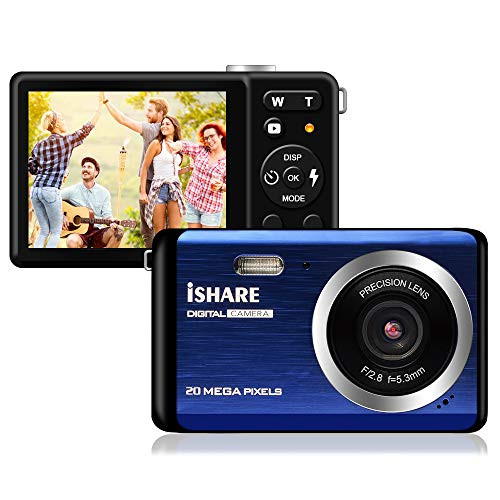 HD Digital Camera,Rechargeable Mini Digital Camera with 3" LCD/20MP/8X Digital Zoom Video Camera Kids Students Cameras,Indoor Outdoor for Adult/Seniors/Kids?Blue?