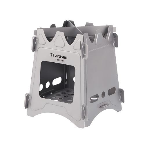 Titanium Wood Burning Stove, Camping Stove, Foldable Titanium Portable Backpacking Stove for Outdoor Camping Picnic BBQ Titanium Wood Burning Stove, Camping Stove, Foldable Titanium Portable Backpacking Stove for Outdoor Camping Picnic BBQ