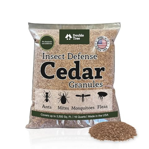 Double Tree Forest Products Cedar Mulch | Outdoor & Indoor Plant Care with Incense Cedar Block Properties | Closet Cedar Granules | 1 Bag, 16 Quarts