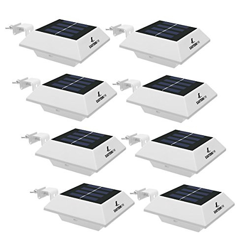 Gutter Lights 4 LED Solar Gutter Lights Outdoor Led Gutter Solar Lights Powered Roof Vent Shed and Deck Lights with High Lumen(Pack of 8))