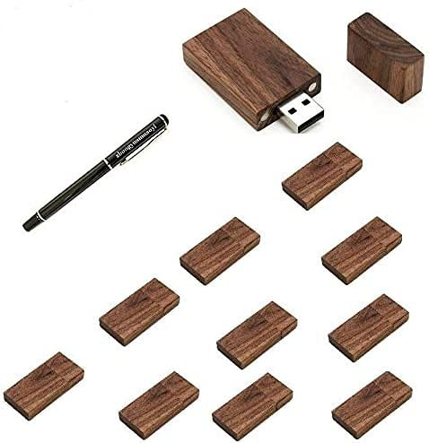 10 Pack Rectangle Walnut Wood 2.0/3.0 USB Flash Drive USB Disk Memory Stick with Wooden (8GB/2.0)
