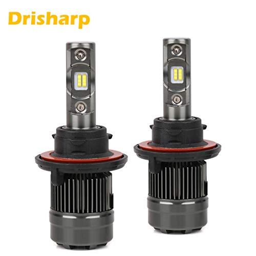 Drisharp H13/9008 LED Headlight Bulbs Hi/Lo Beam Conversion Kit DOT Approved, 24x CSP Chips 10000Lm 6500K 80W Cool White, Adjustable Beam - 2 Yr Warranty
